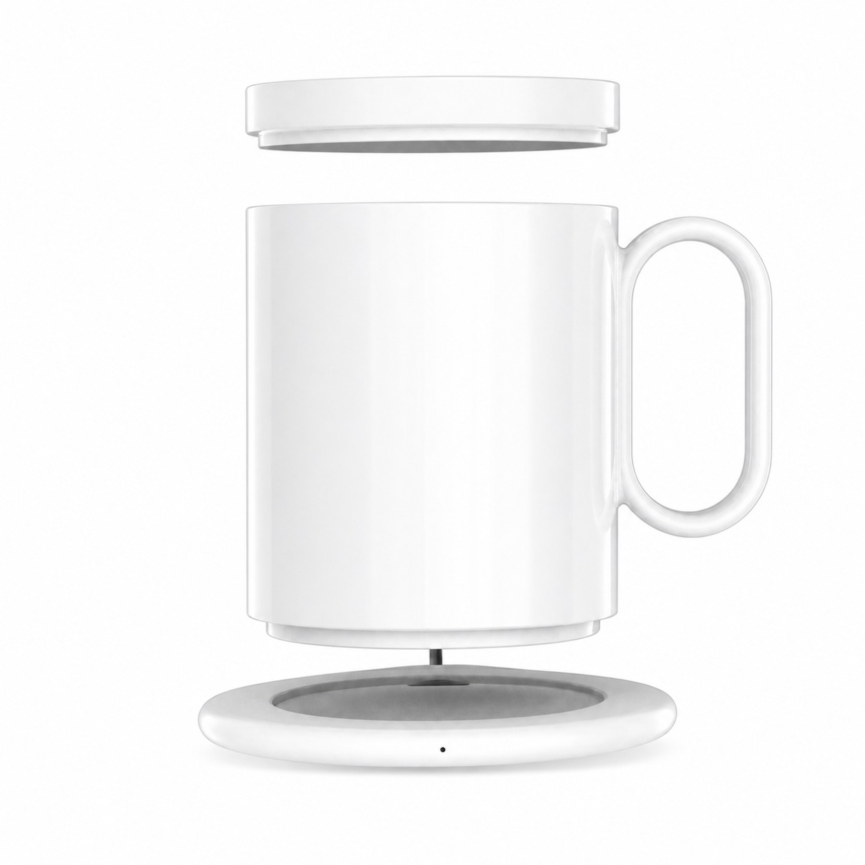 Desktop Warming Mug Charger Set — Clear White
