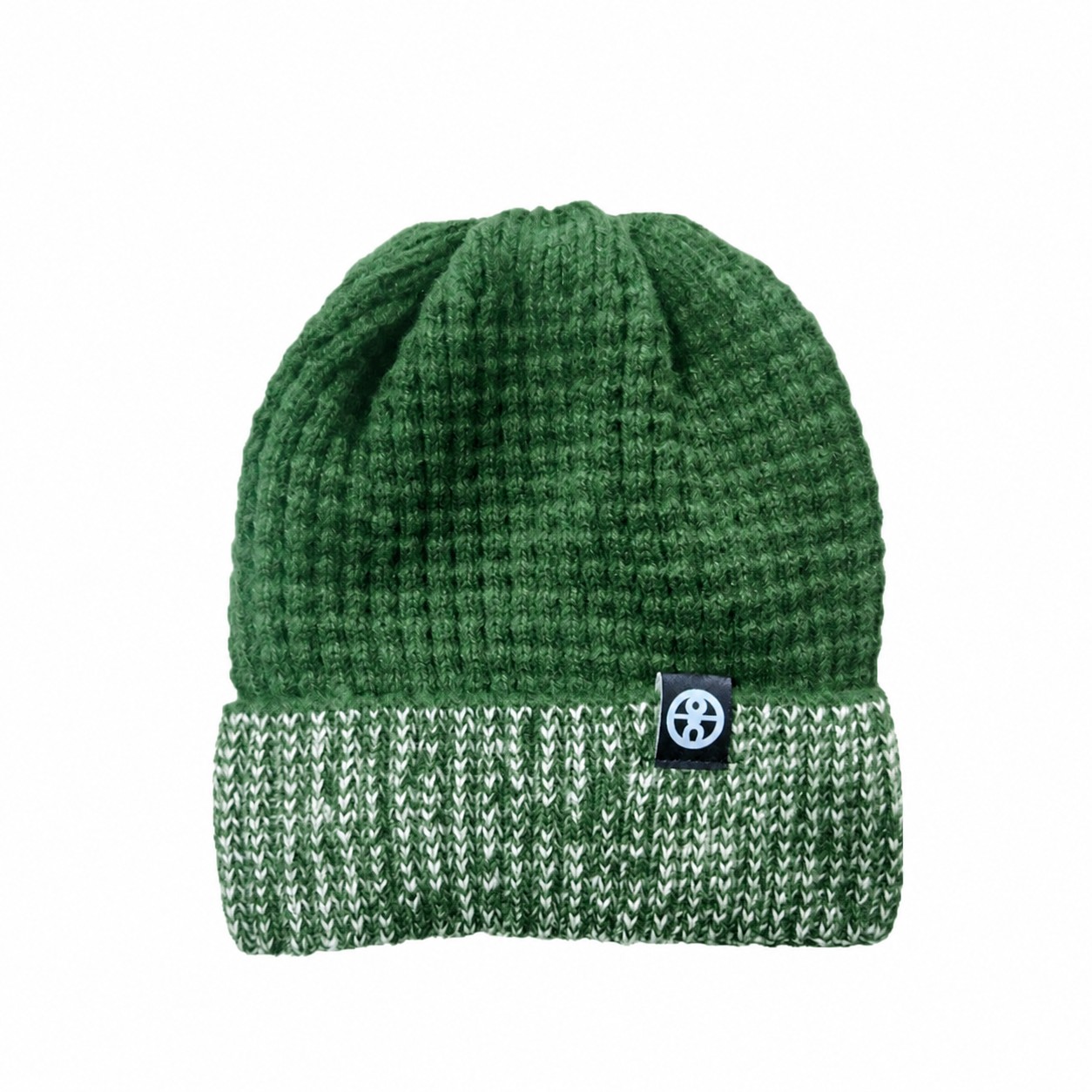 Knit Polyester Cuff Beanie Hat — Green