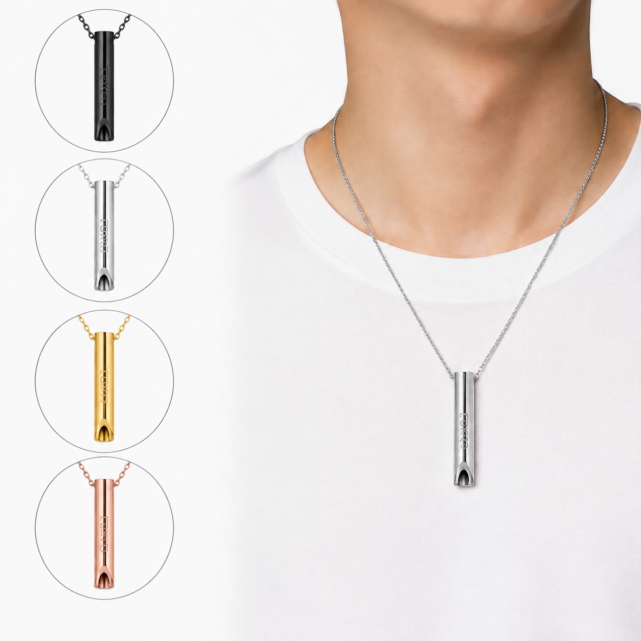 Stainless Steel Breathing Pendant Necklace