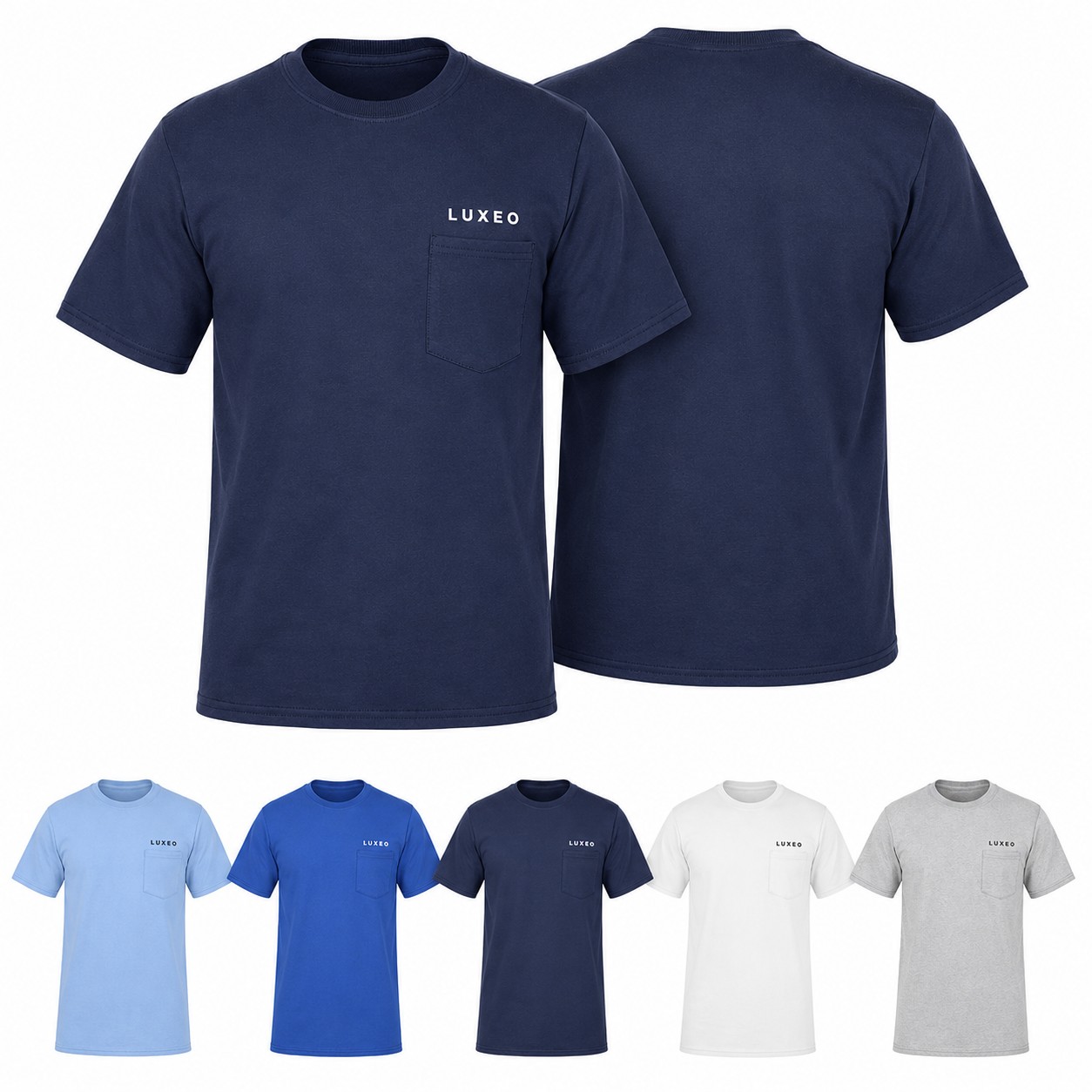 Cotton Pocket Crewneck T Shirt