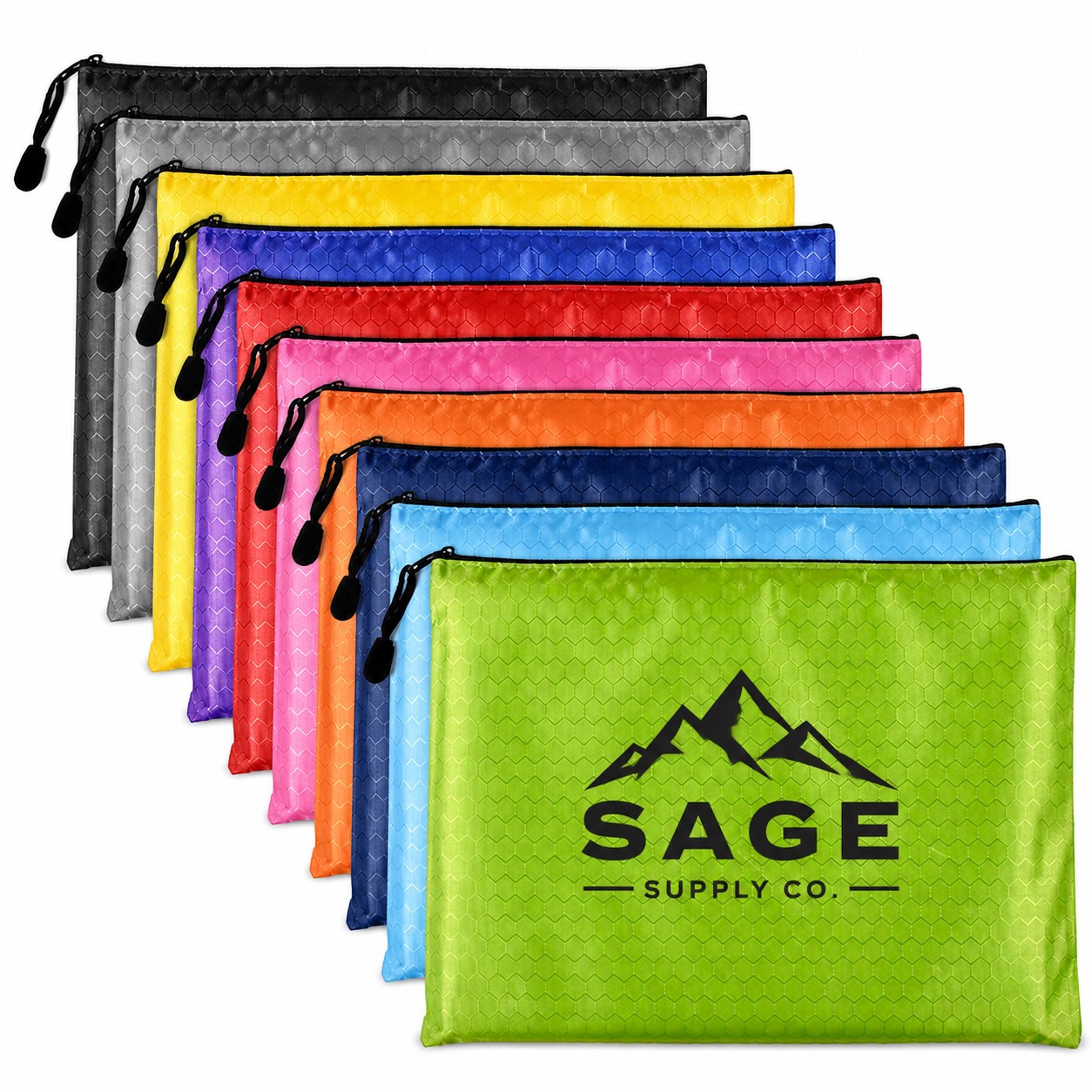 A4 Textured PVC Zipper File Bag