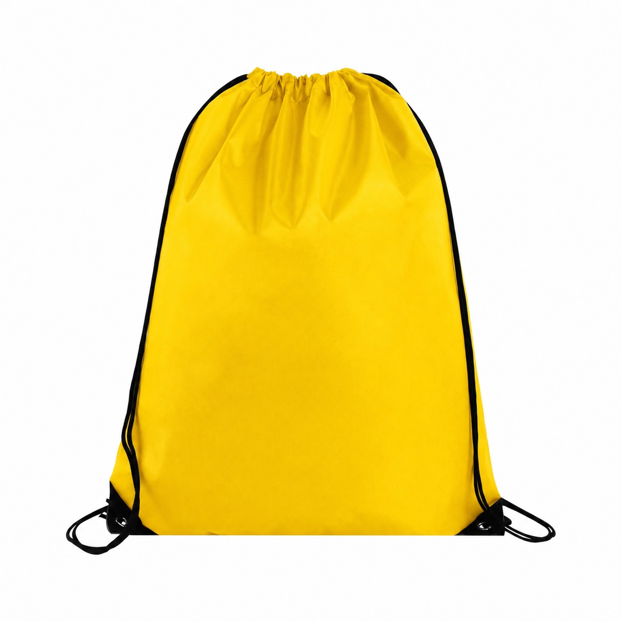 Polyester Drawcord Closure Drawstring Bag — Yellow