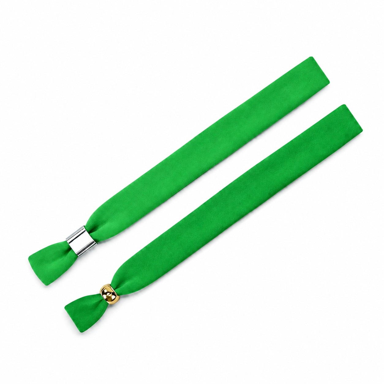 Polyester Wristband With Two-Way Metal Lock — Green