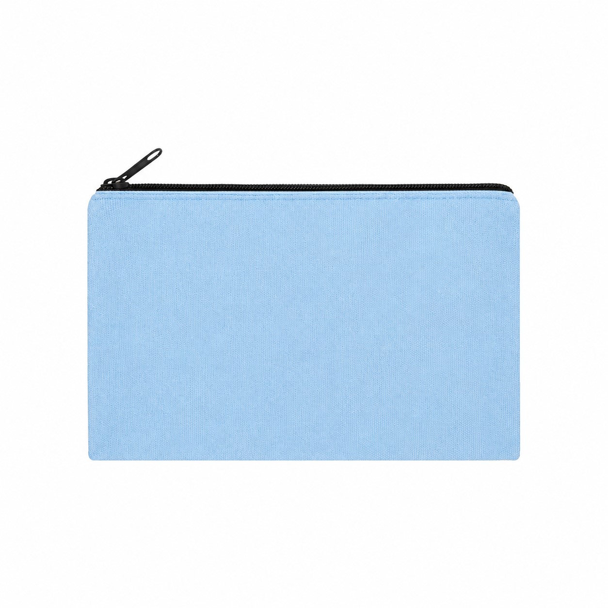 8.5-Inch Zippered Canvas Makeup Bag — Light Blue