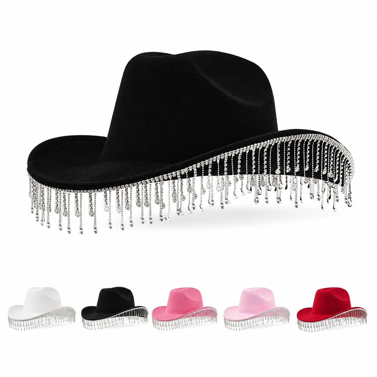 Polyester Rhinestone Cowboy Hat