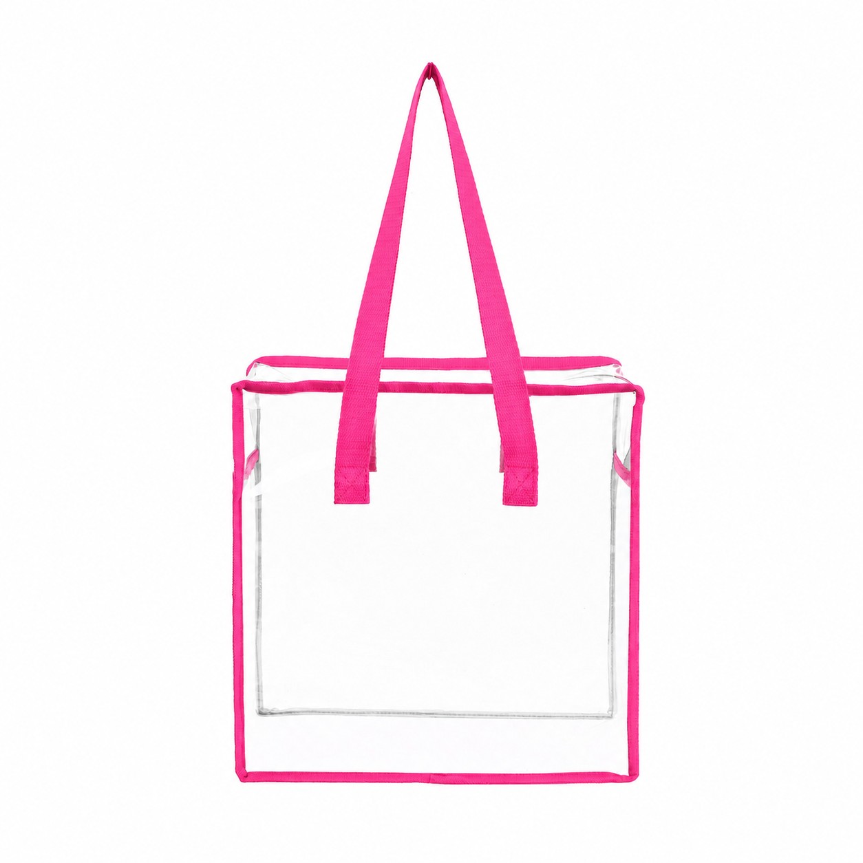 PVC And Polyester Zippered Storage Tote Bag — Fuchsia Pink
