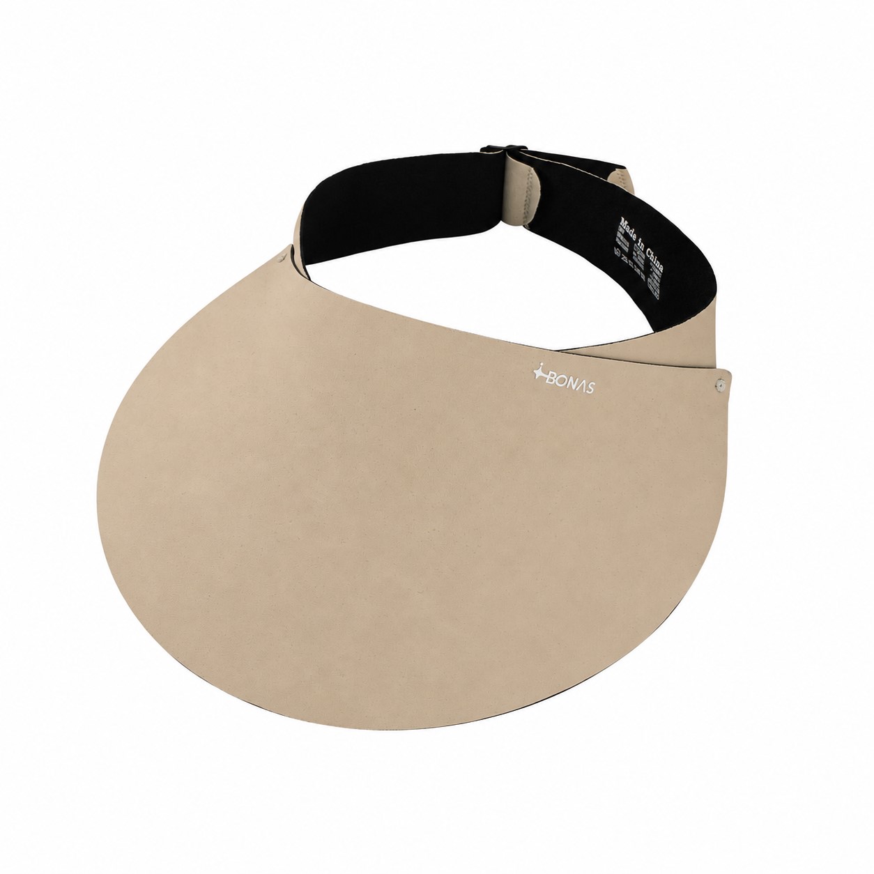 Foldable Polyester Open Crown Sun Visor — Beige