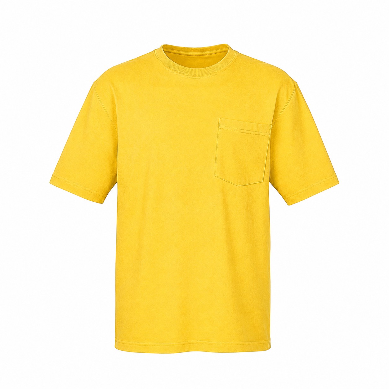 Workwear Cotton Pocket T Shirt — Yellow