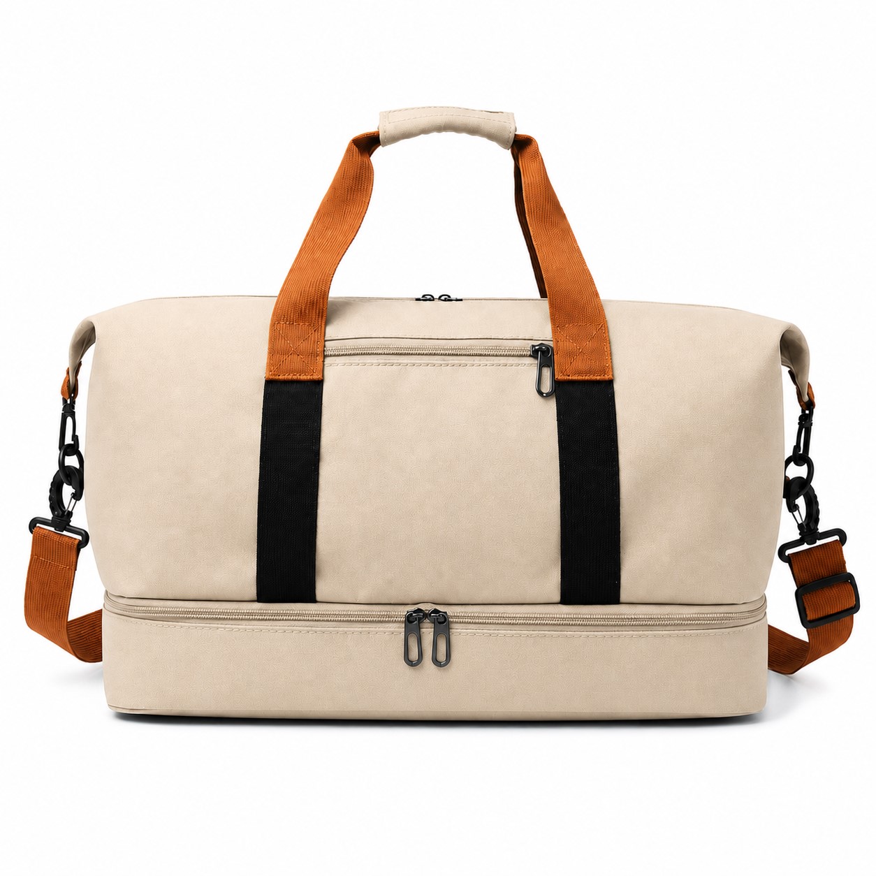 18.1-Inch Shoe Compartment Duffel Bag — Natural Beige