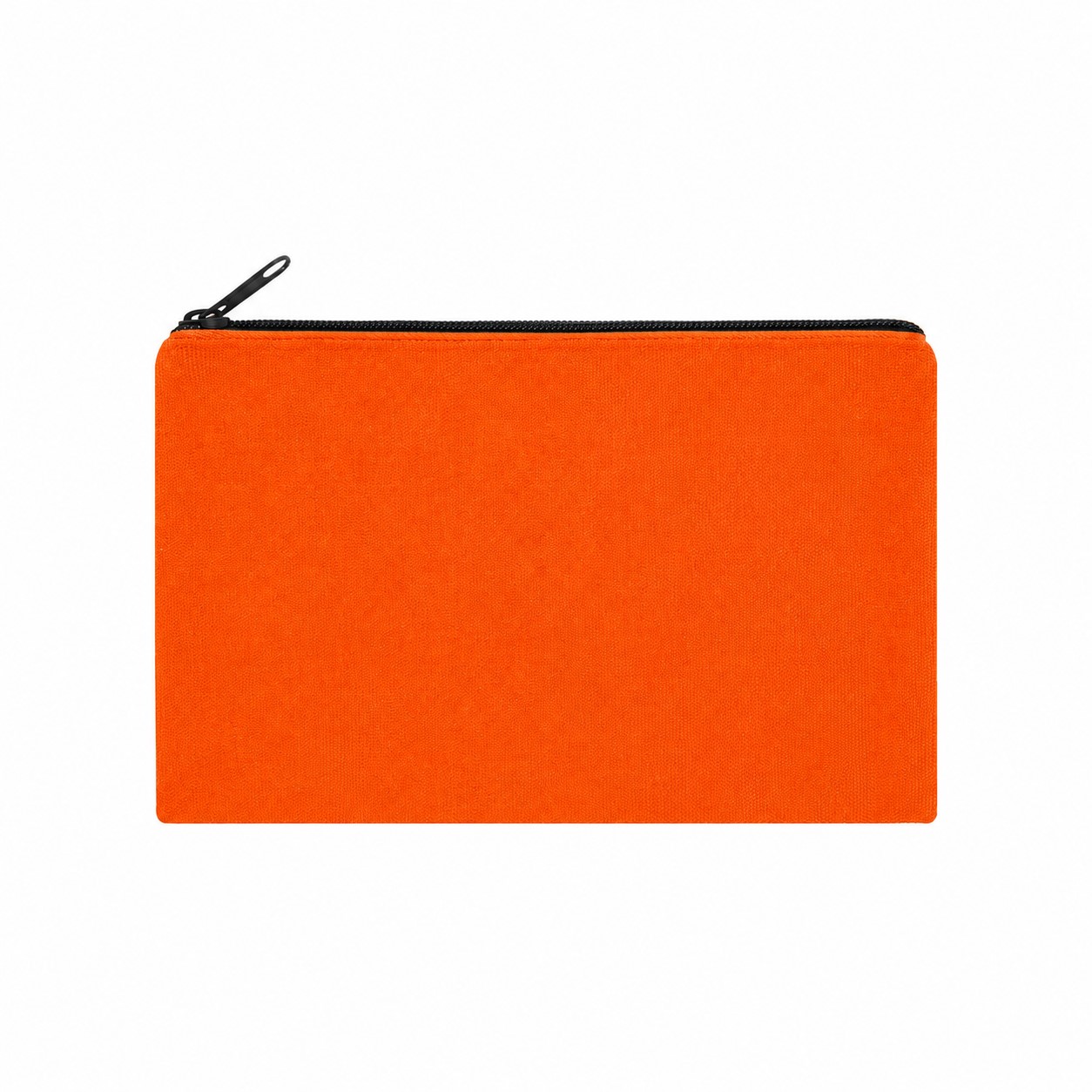 8.5-Inch Zippered Canvas Makeup Bag — Orange
