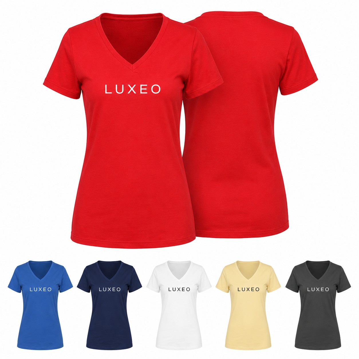 Ladies Ringspun Cotton V Neck Shirt