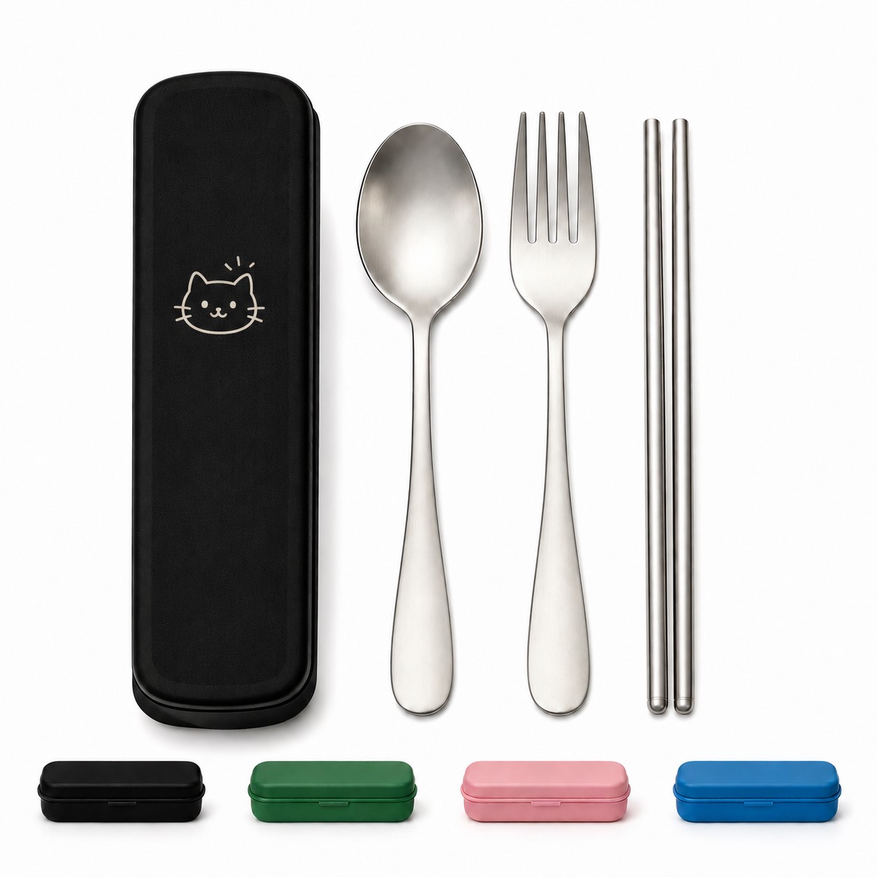 SUS 304 Flatware Set With Wheat Straw Case