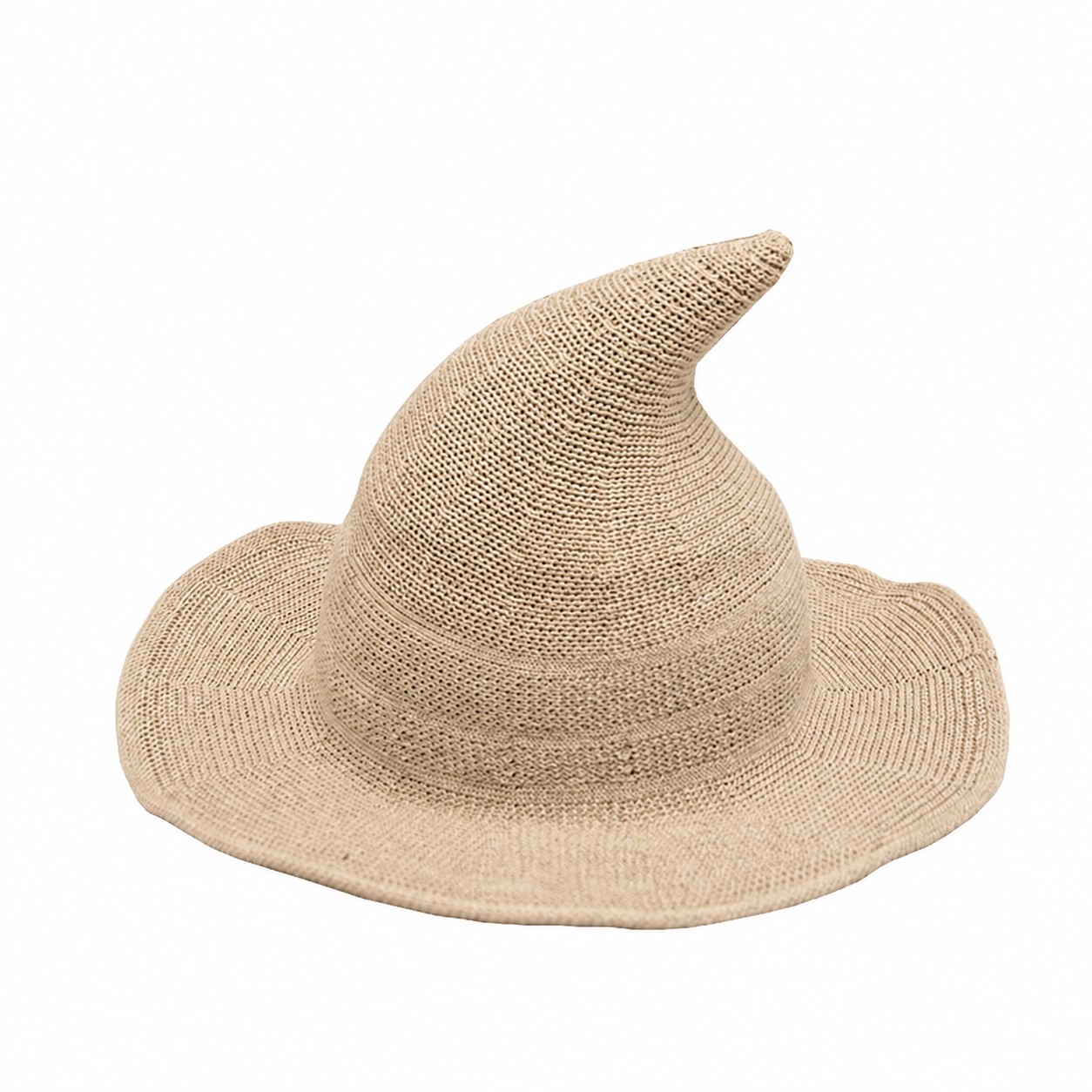 Foldable Polyester Wizard Costume Hat — Beige
