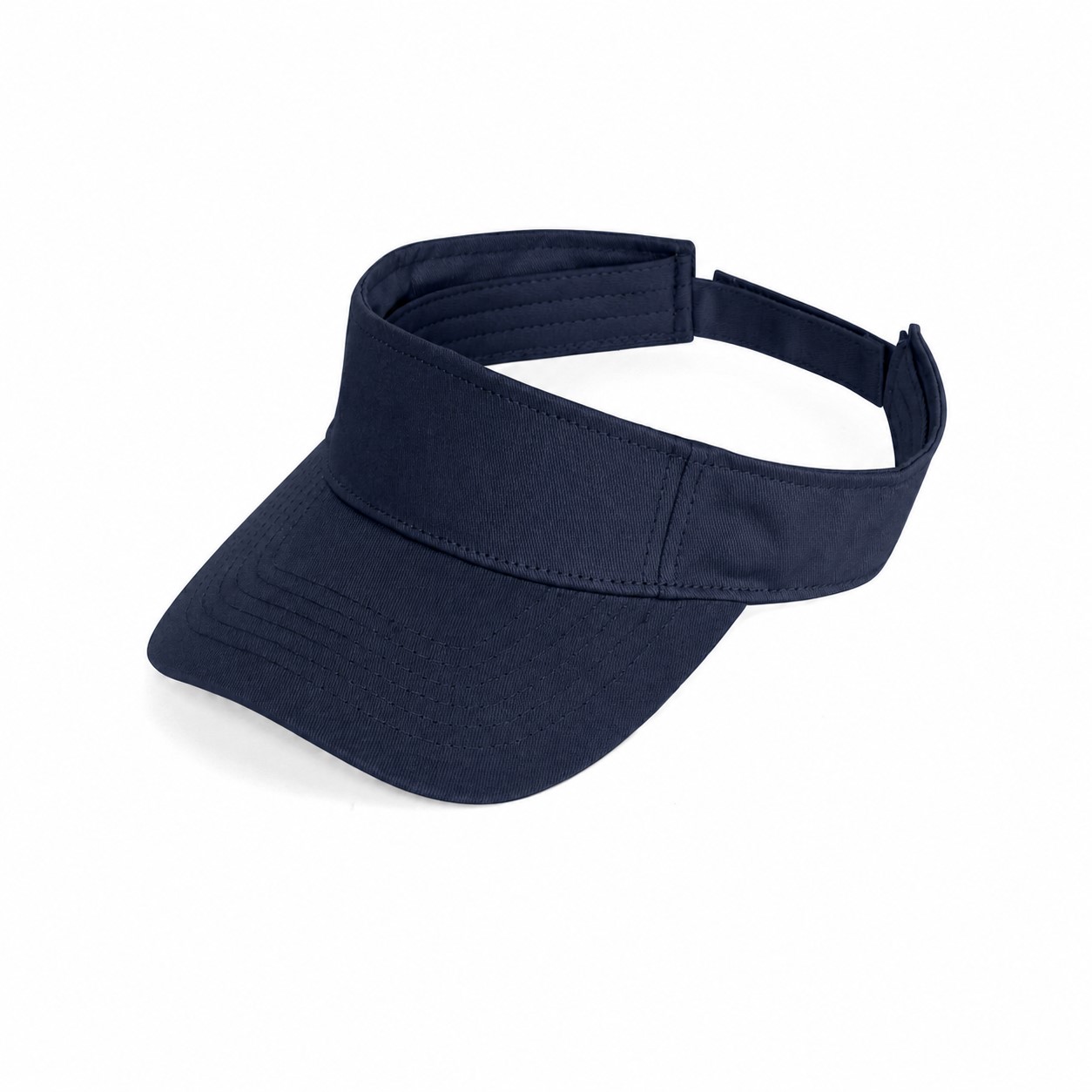 Cotton Baseball Sun Visor — Navy Blue