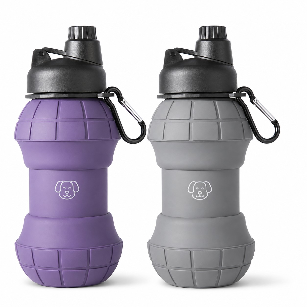 Collapsible Silicone Adventure Bottle With Carabiner