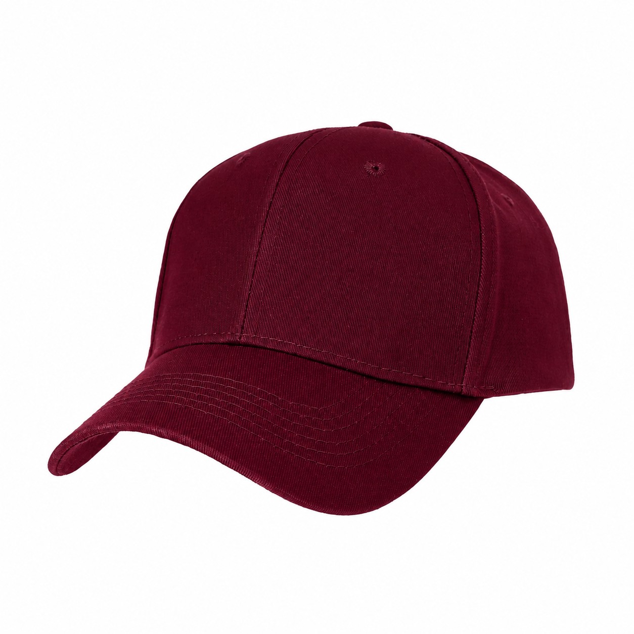22.8-Inch Cotton Baseball Cap — Burgundy Red