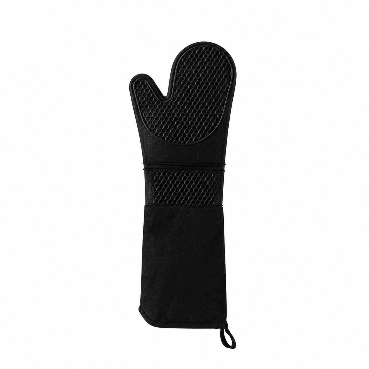 Silicone Oven Mitt Cooking Glove — Black