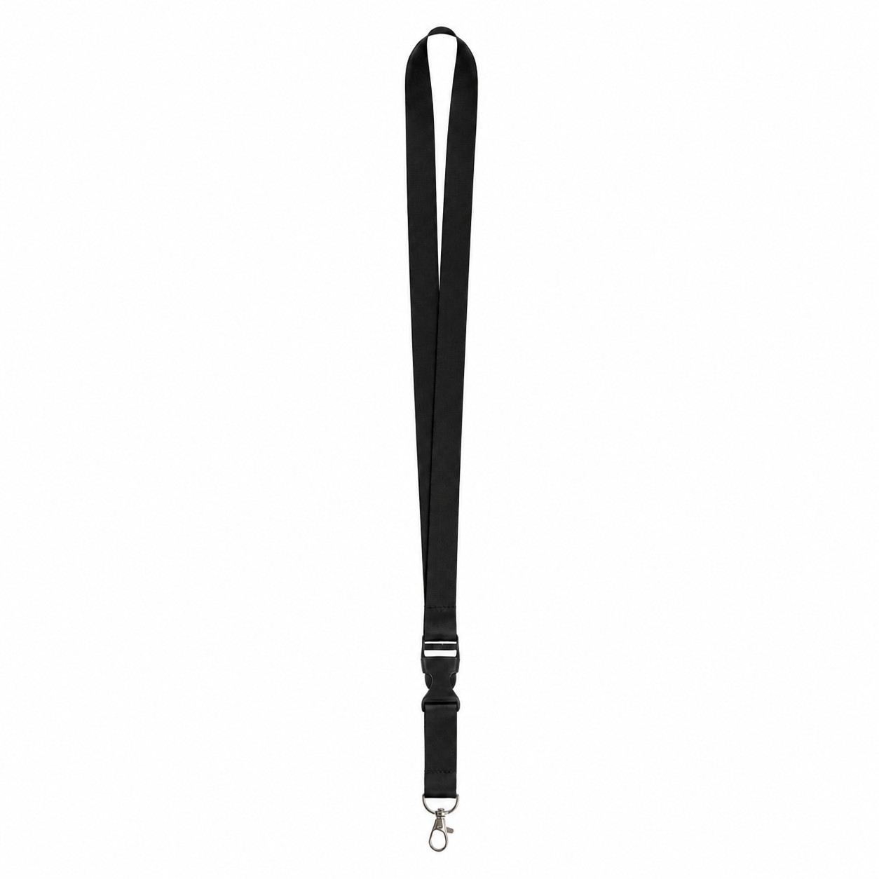 Polyester Badge Lanyard With Attachment Options — Black