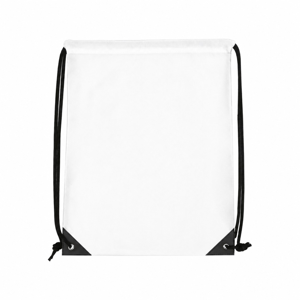 Metal Grommets Polyester Drawstring Bag — Clear White
