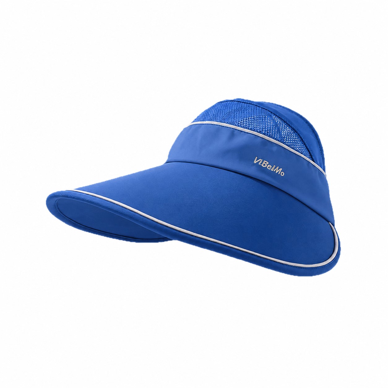 Nylon Oversized Brim Visor Hat — Blue