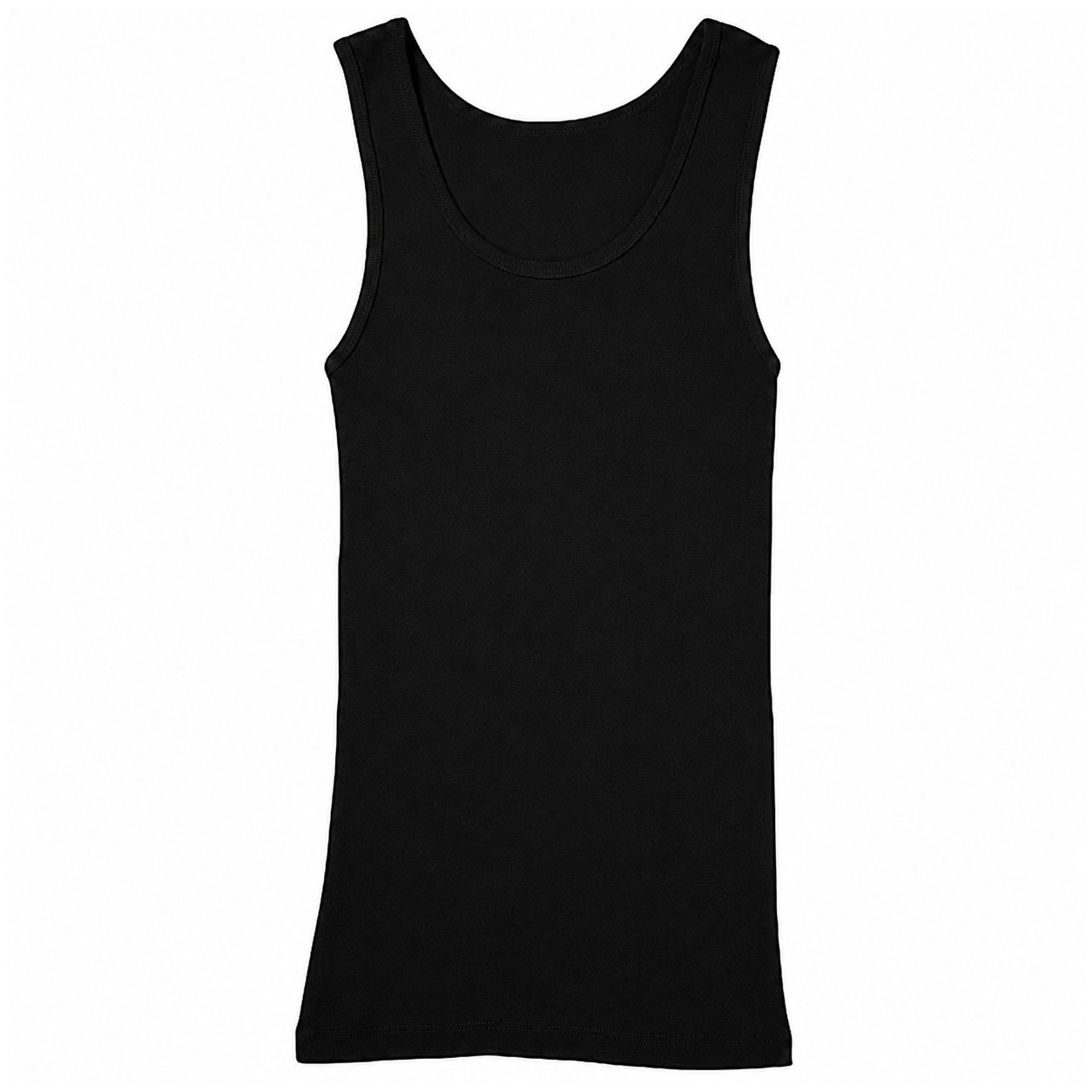 Ladies Baby Rib Sleeveless Cotton Tank — Black