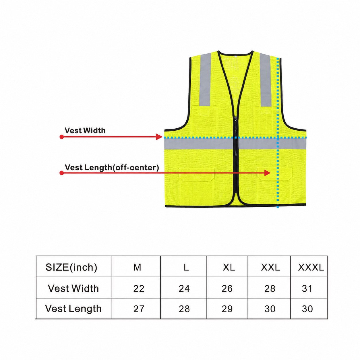 Reflective High Visibility Vest — Yellow