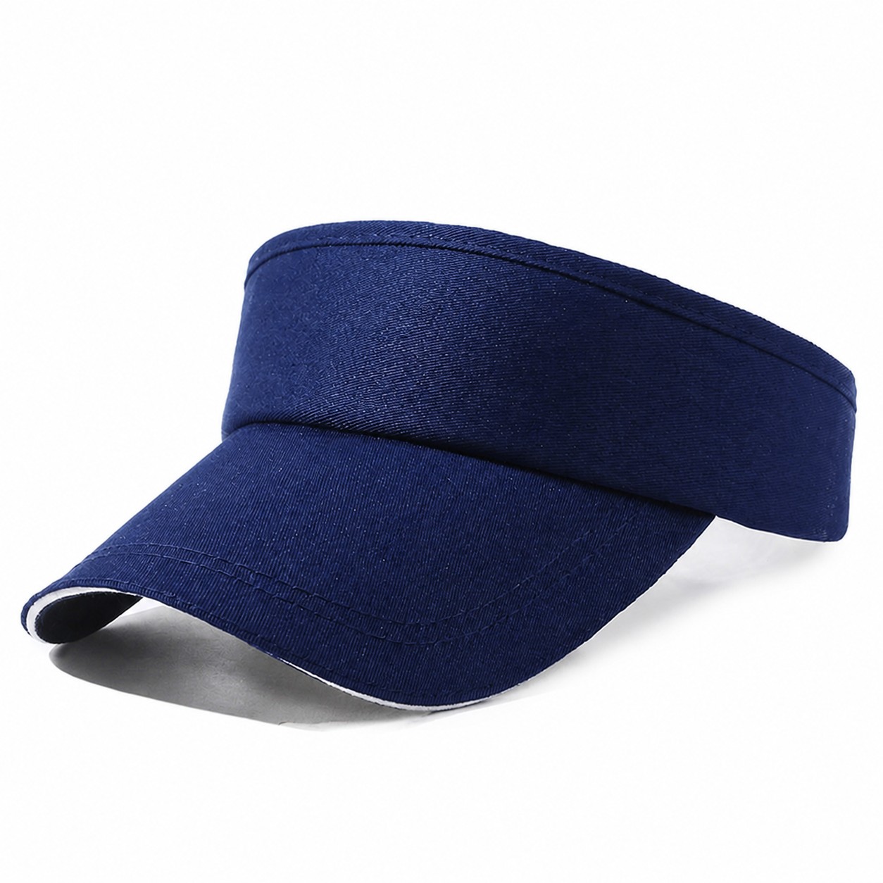 Open Crown Sports Visor Hat — Navy Blue