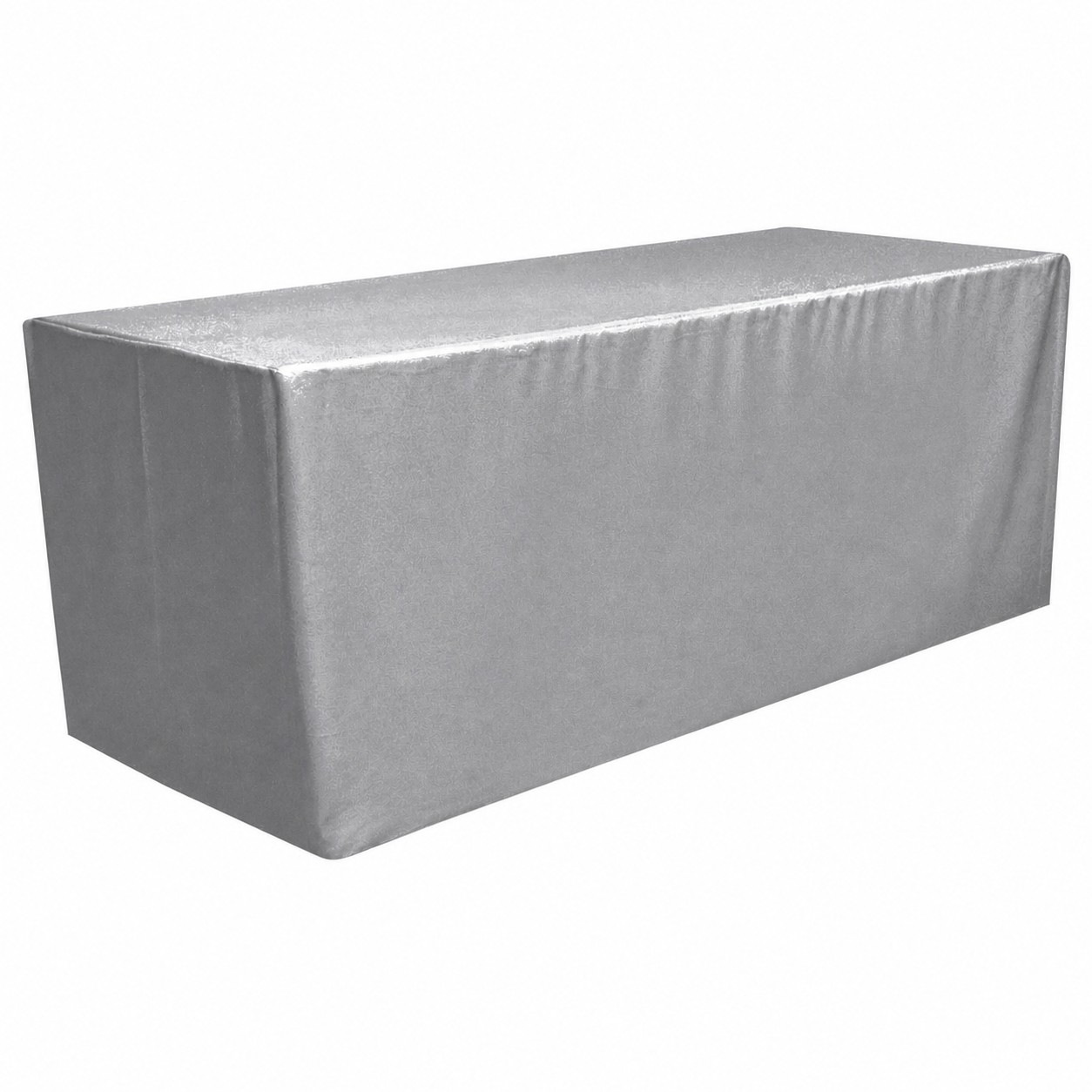6-Foot Fitted Polyester Table Cover — Silver