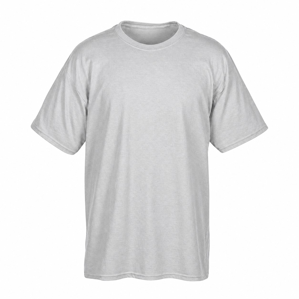 Cotton Polyester Crewneck T Shirt — Silver