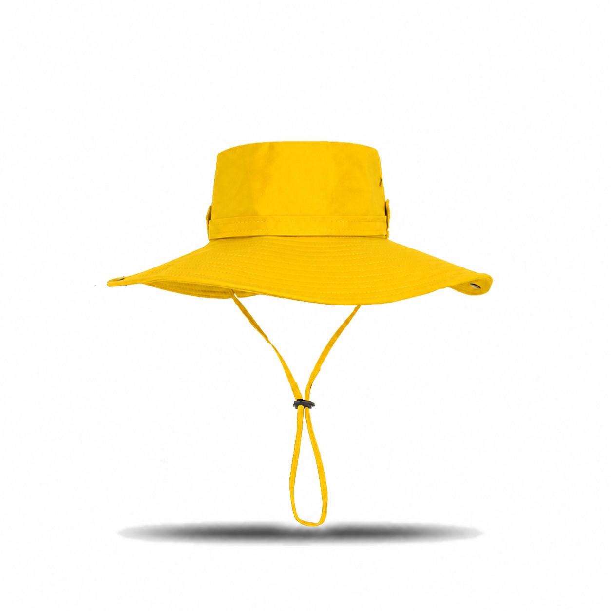 Nylon Wide Brim Bucket Hat — Yellow