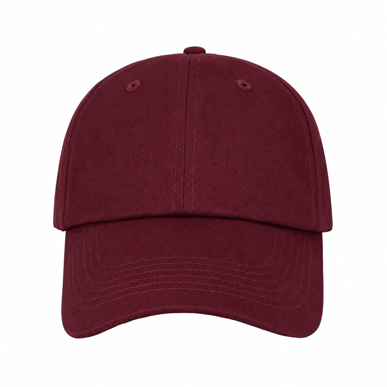 Brushed Cotton Twill Dad Cap — Burgundy Red