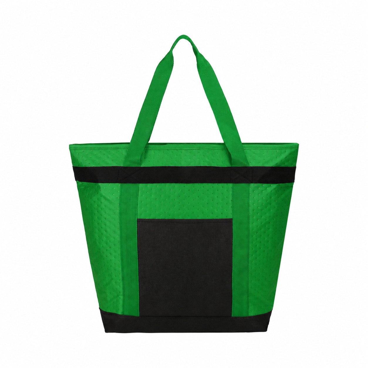 Plastic Bottom Insert Non-Woven Carry Bag — Green