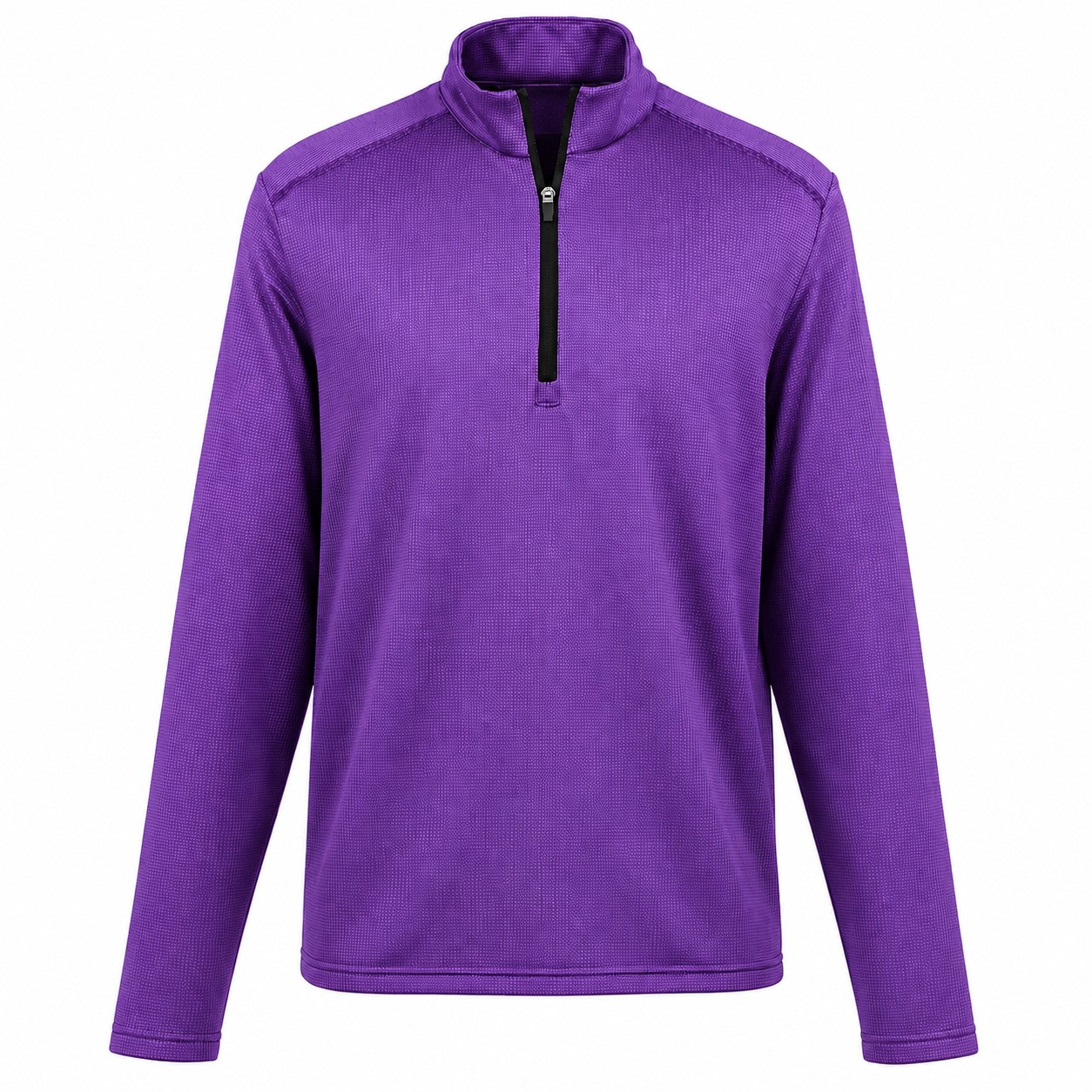 Houndstooth Fleece Quarter Zip Pullover — Purple