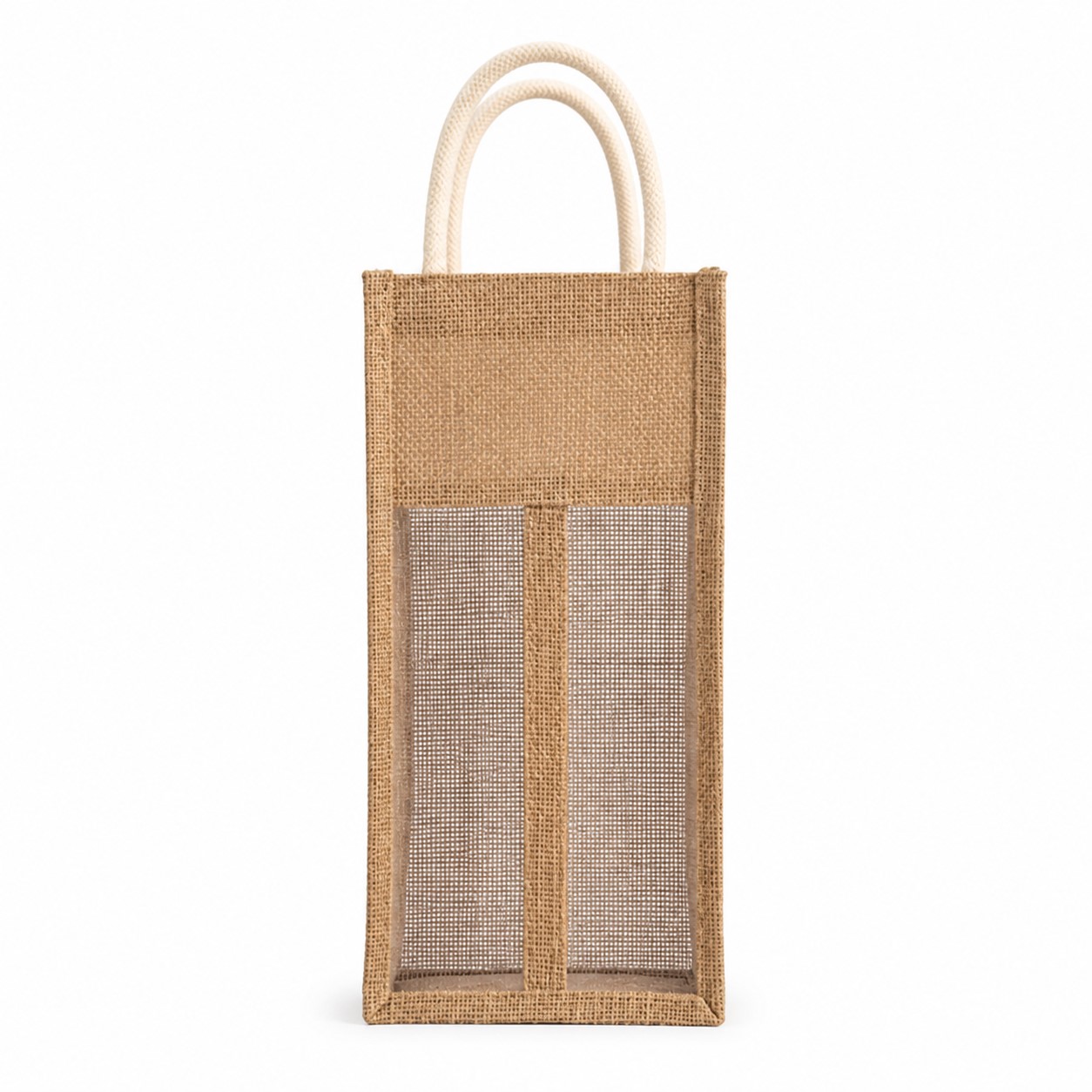 Jute Two Bottle Wine Gift Bag — view 2