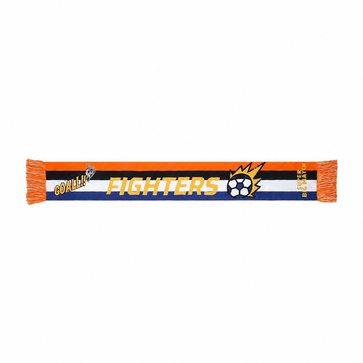 Jacquard Knit Soccer Scarf — Orange
