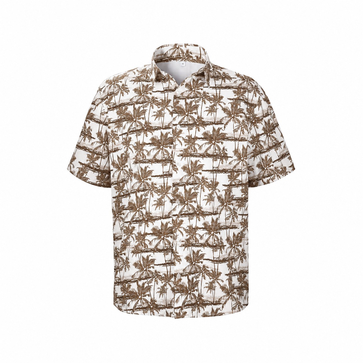 Breathable Polyester Mesh Hawaiian Shirt — Brown