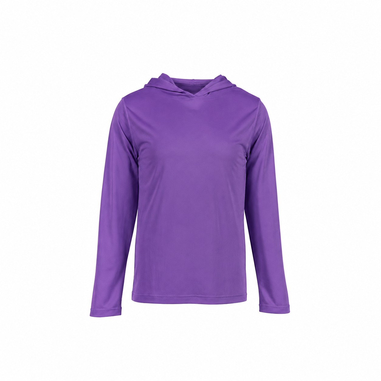 Polyester Long Sleeve Hooded Training Shirt — Purple