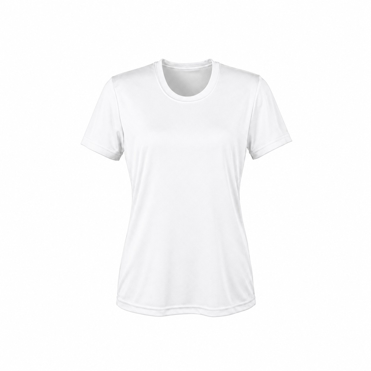 Ladies Polyester Athletic T-Shirt — White