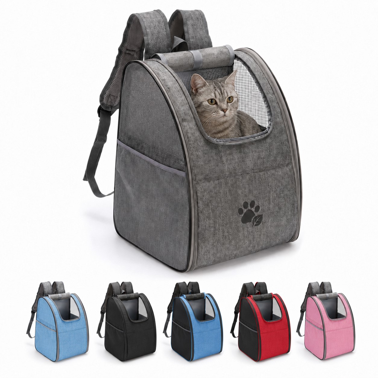 Three Window Polyester Pet Carrier Backpack