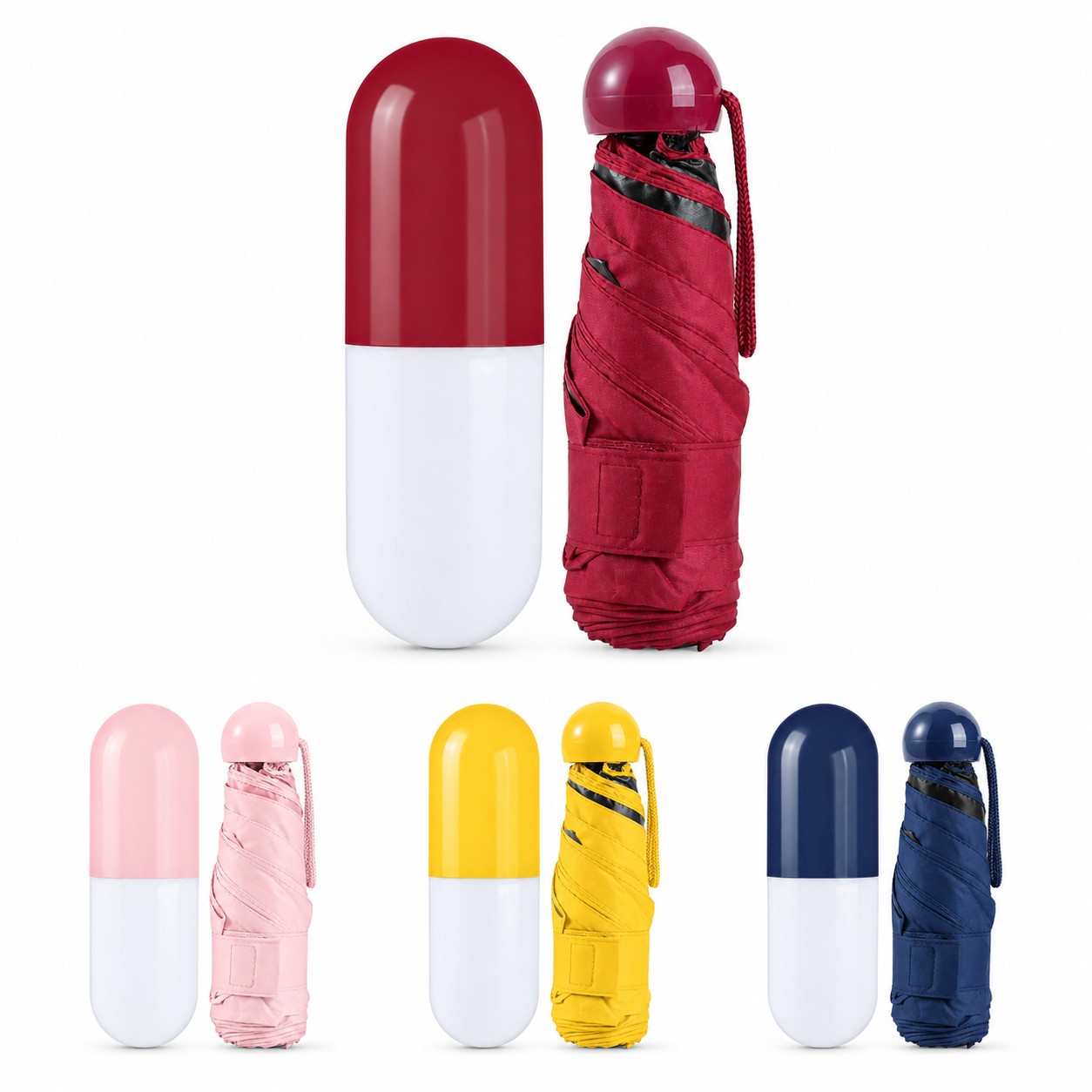 Compact Capsule Umbrella With UV Coating