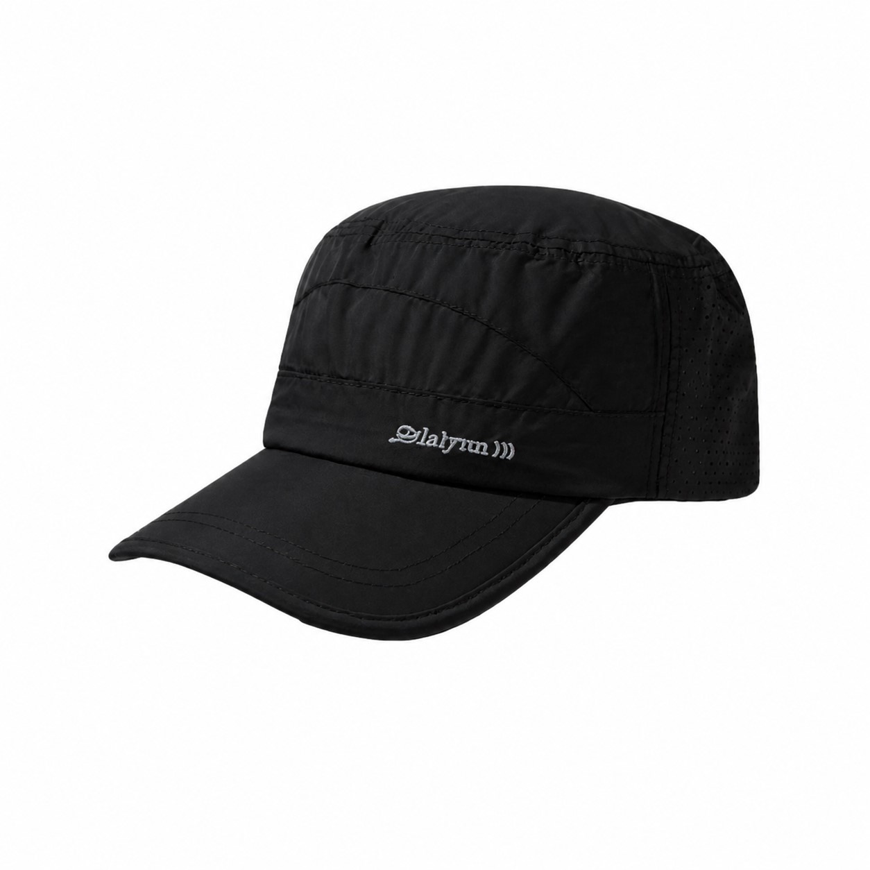 Polyester Perforated Duckbill Cap — Black