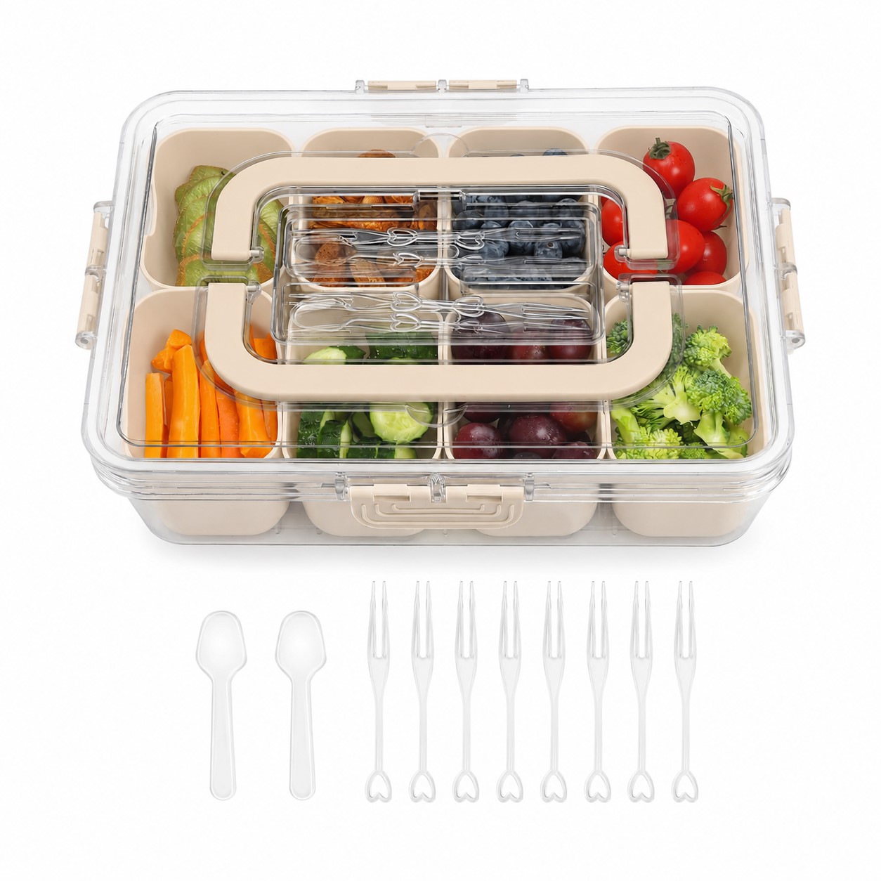 Handled Plastic Snack Serving Box — view 3