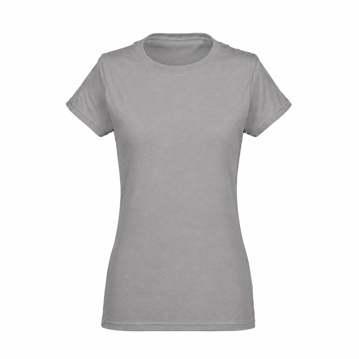 Ladies Soft Cotton Crewneck Tee — Gray