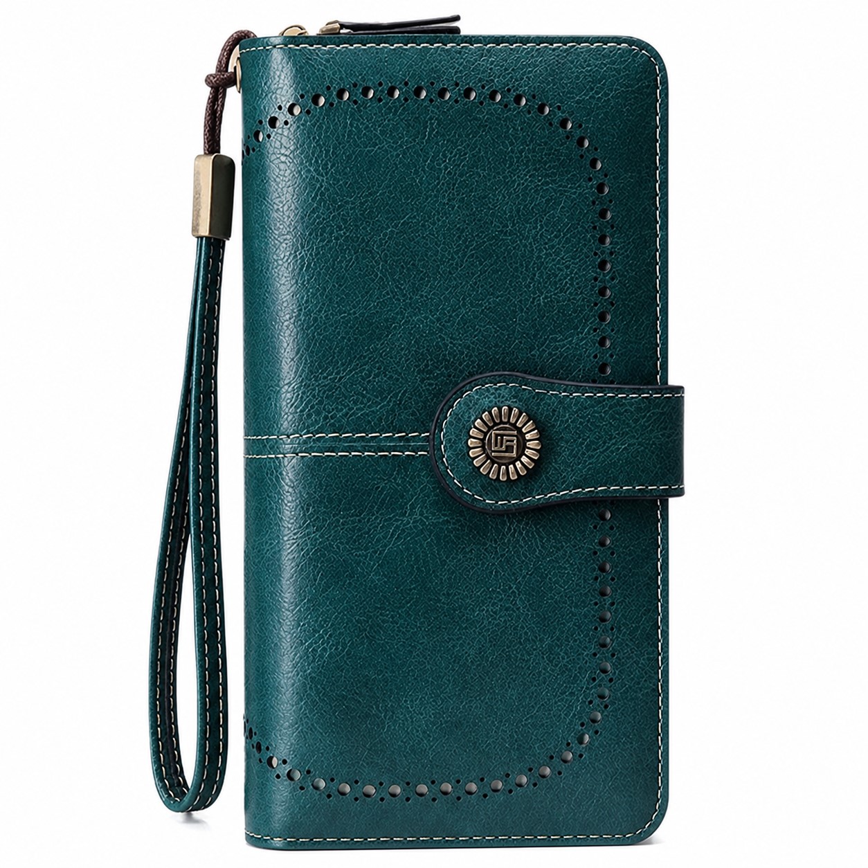 Snap Closure Faux Leather Wristlet Coin Wallet — view 2