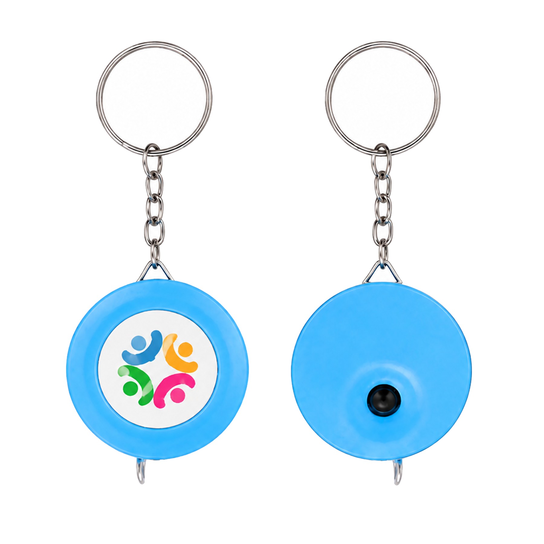 Round ABS Retractable Tape Measure Keychain
