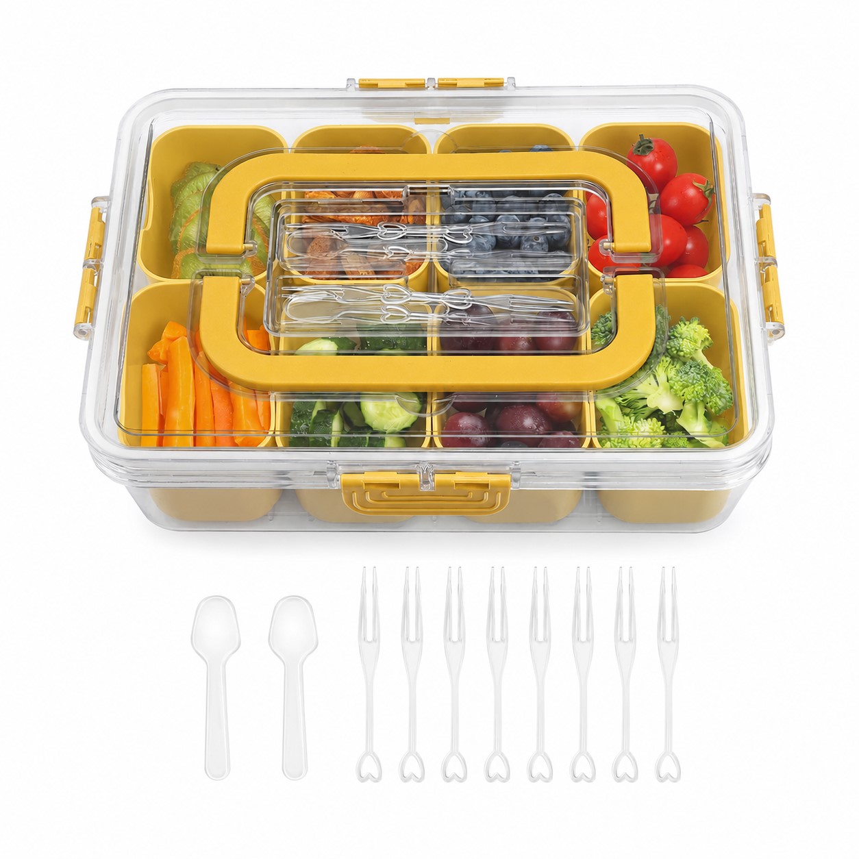 Handled Plastic Snack Serving Box — view 7