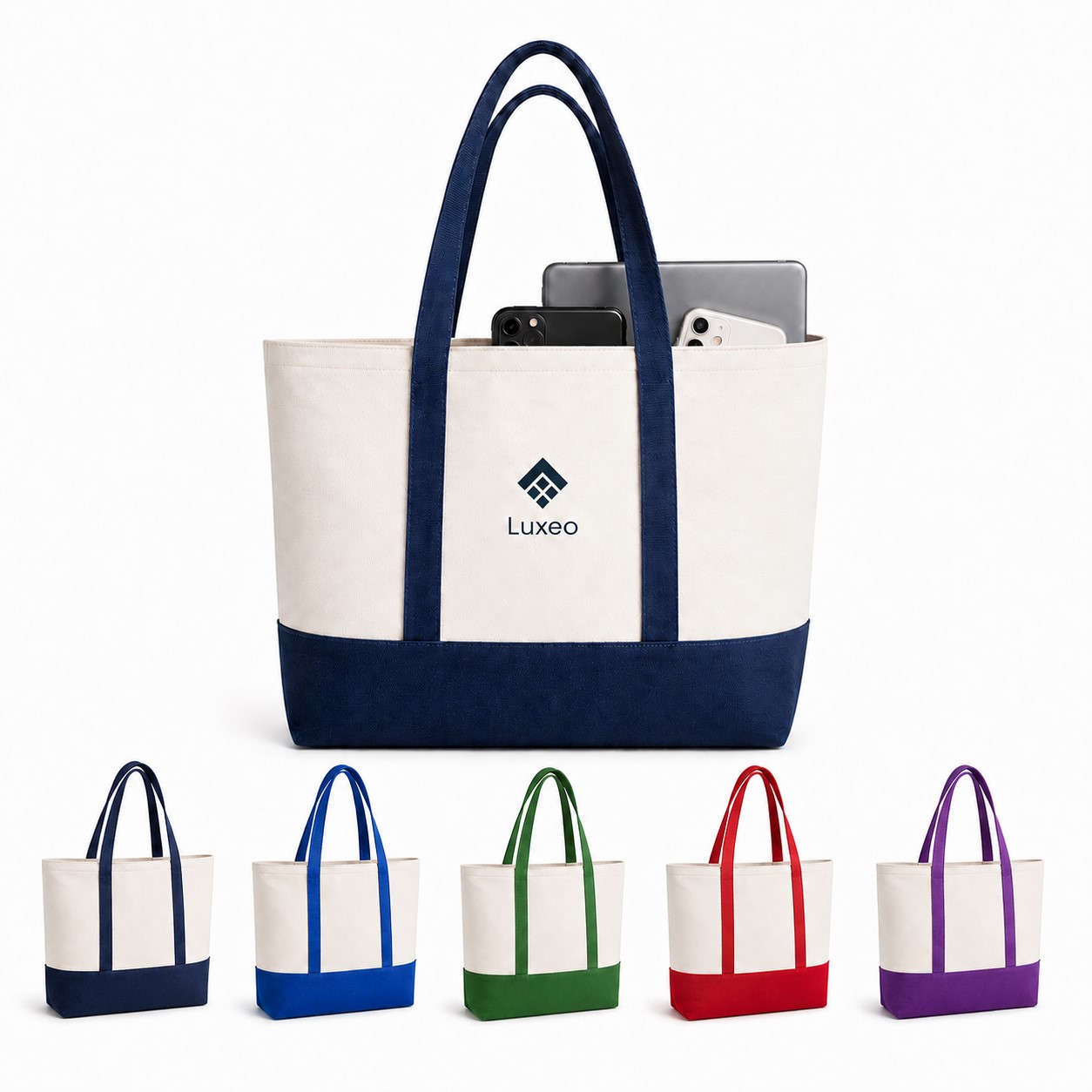 Heavy Duty Two Tone Cotton Canvas Tote