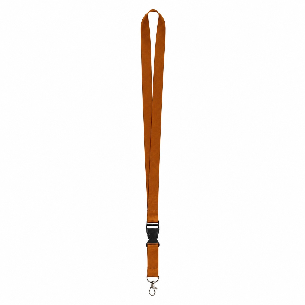 Polyester Badge Lanyard With Attachment Options — Copper Brown