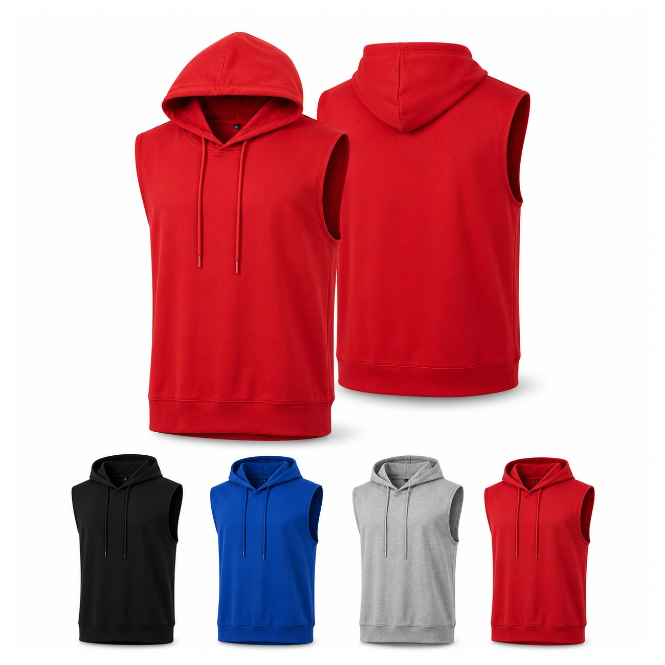 Sleeveless Cotton Gym Hoodie