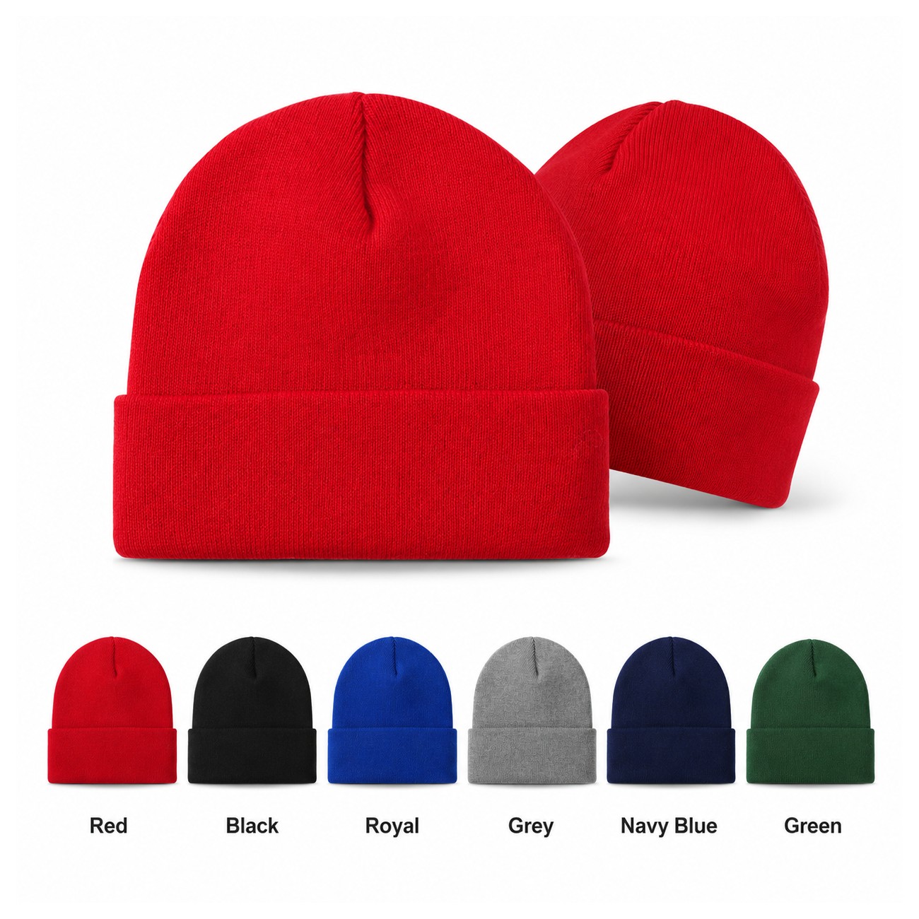 8.5-Inch Cuffed Acrylic Knit Beanie